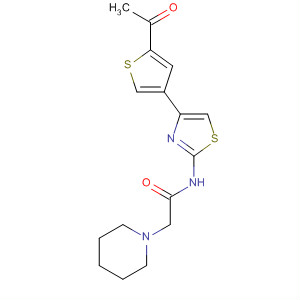 105674-34-8  1-Piperidineacetamide, N-[4-(5-acetyl-3-thienyl)-2-thiazolyl]-