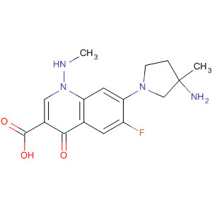 105675-07-8  3-Quinolinecarboxylic acid,7-(3-amino-3-methyl-1-pyrrolidinyl)-6-fluoro-1,4-dihydro-1-(methylamino)-4-oxo-