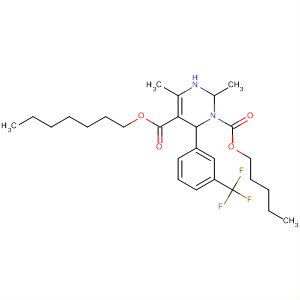 105706-43-2  1,5(2H)-Pyrimidinedicarboxylic acid,3,6-dihydro-2,4-dimethyl-6-[3-(trifluoromethyl)phenyl]-, 1-heptyl 5-pentylester