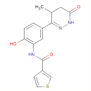 105737-35-7  3-Thiophenecarboxamide,N-[2-hydroxy-5-(1,4,5,6-tetrahydro-4-methyl-6-oxo-3-pyridazinyl)phenyl]-