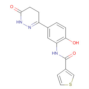 105737-39-1  3-Thiophenecarboxamide,N-[2-hydroxy-5-(1,4,5,6-tetrahydro-6-oxo-3-pyridazinyl)phenyl]-