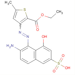 105740-71-4  2-Thiophenecarboxylic acid,3-[(2-amino-8-hydroxy-6-sulfo-1-naphthalenyl)azo]-5-methyl-, 2-ethylester