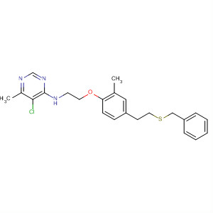 105741-27-3  4-Pyrimidinamine,5-chloro-6-methyl-N-[2-[2-methyl-4-[2-[(phenylmethyl)thio]ethyl]phenoxy]ethyl]-