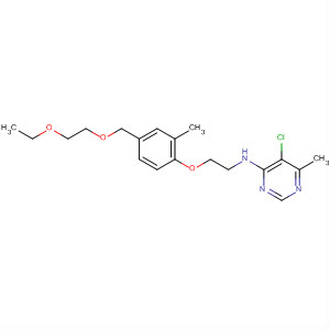 105741-30-8  4-Pyrimidinamine,5-chloro-N-[2-[4-[(2-ethoxyethoxy)methyl]-2-methylphenoxy]ethyl]-6-methyl-
