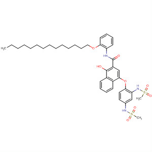 105823-35-6  2-Naphthalenecarboxamide,4-[2,4-bis[(methylsulfonyl)amino]phenoxy]-1-hydroxy-N-[2-(tetradecyloxy)phenyl]-