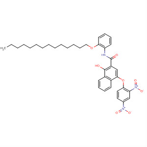 105823-36-7  2-Naphthalenecarboxamide,4-(2,4-dinitrophenoxy)-1-hydroxy-N-[2-(tetradecyloxy)phenyl]-