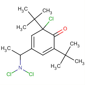 105826-08-2  2,4-Cyclohexadien-1-one,6-chloro-4-[1-(dichloroamino)ethyl]-2,6-bis(1,1-dimethylethyl)-