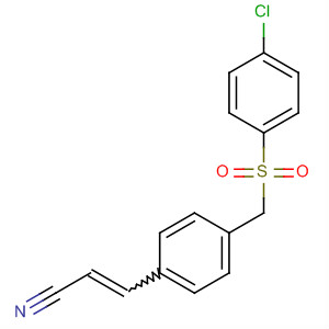 105826-34-4  2-Propenenitrile, 3-[4-[[(4-chlorophenyl)sulfonyl]methyl]phenyl]-