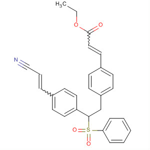 105826-43-5  2-Propenoic acid,3-[4-[2-[4-(2-cyanoethenyl)phenyl]-2-(phenylsulfonyl)ethyl]phenyl]-, ethylester
