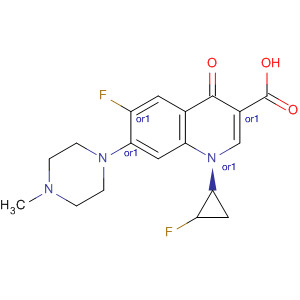 105919-20-8  3-Quinolinecarboxylic acid,6-fluoro-1-(2-fluorocyclopropyl)-1,4-dihydro-7-(4-methyl-1-piperazinyl)-4-oxo-, cis-