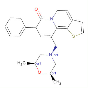 104587-13-5  Morpholine,2,6-dimethyl-4-[(7-oxo-8-phenyl-7H-thieno[2,3-a]quinolizin-10-yl)carbonyl]-, cis-