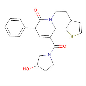 104587-34-0  3-Pyrrolidinol,1-[(4,7-dihydro-7-oxo-8-phenyl-5H-thieno[2,3-a]quinolizin-10-yl)carbonyl]-