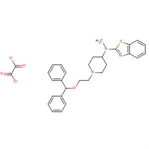 104588-69-4  2-Benzothiazolamine,N-[1-[2-(diphenylmethoxy)ethyl]-4-piperidinyl]-N-methyl-, ethanedioate(1:1)