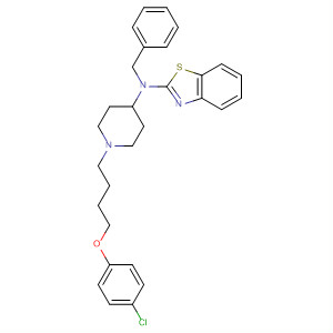 104589-69-7  2-Benzothiazolamine,N-[1-[4-(4-chlorophenoxy)butyl]-4-piperidinyl]-N-(phenylmethyl)-