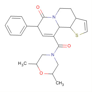 104605-01-8  Morpholine,4-[(4,7-dihydro-7-oxo-8-phenyl-5H-thieno[2,3-a]quinolizin-10-yl)carbonyl]-2,6-dimethyl-