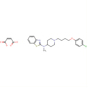 104606-15-7  2-Benzothiazolamine,N-[1-[4-(4-chlorophenoxy)butyl]-4-piperidinyl]-N-methyl-,(Z)-2-butenedioate (1:1)