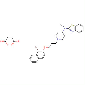 104606-71-5  2-Benzothiazolamine,N-[1-[3-[(1-bromo-2-naphthalenyl)oxy]propyl]-4-piperidinyl]-N-methyl-,(Z)-2-butenedioate (1:1)