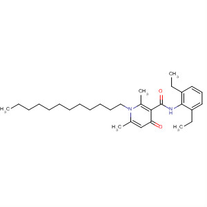 104734-45-4  3-Pyridinecarboxamide,N-(2,6-diethylphenyl)-1-dodecyl-1,4-dihydro-2,6-dimethyl-4-oxo-