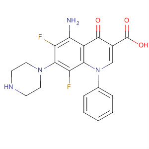 104885-00-9  3-Quinolinecarboxylic acid,5-amino-6,8-difluoro-1,4-dihydro-4-oxo-1-phenyl-7-(1-piperazinyl)-
