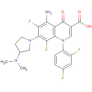 104885-13-4  3-Quinolinecarboxylic acid,5-amino-1-(2,4-difluorophenyl)-7-[3-(dimethylamino)-1-pyrrolidinyl]-6,8-difluoro-1,4-dihydro-4-oxo-