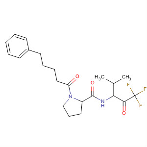 105108-43-8  2-Pyrrolidinecarboxamide,1-(1-oxo-5-phenylpentyl)-N-[3,3,3-trifluoro-1-(1-methylethyl)-2-oxopropyl]-