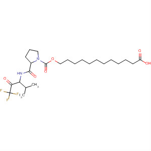 105108-80-3  1-Pyrrolidinecarboxylic acid,2-[[[3,3,3-trifluoro-1-(1-methylethyl)-2-oxopropyl]amino]carbonyl]-,11-carboxyundecyl ester