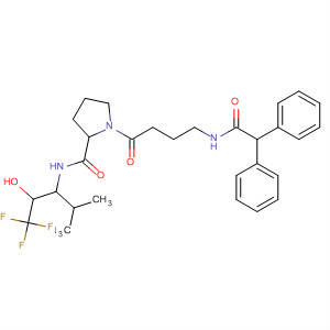 105109-02-2  2-Pyrrolidinecarboxamide,1-[4-[(diphenylacetyl)amino]-1-oxobutyl]-N-[3,3,3-trifluoro-2-hydroxy-1-(1-methylethyl)propyl]-