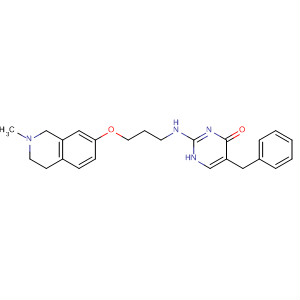105263-35-2  4(1H)-Pyrimidinone,5-(phenylmethyl)-2-[[3-[(1,2,3,4-tetrahydro-2-methyl-7-isoquinolinyl)oxy]propyl]amino]-