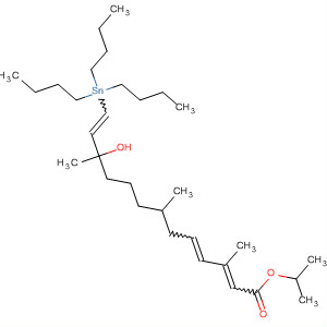 105373-48-6  2,4,12-Tridecatrienoic acid,11-hydroxy-3,7,11-trimethyl-13-(tributylstannyl)-, 1-methylethyl ester