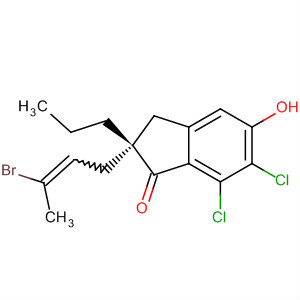 105480-67-9  1H-Inden-1-one,2-(3-bromo-2-butenyl)-6,7-dichloro-2,3-dihydro-5-hydroxy-2-propyl-,(R)-