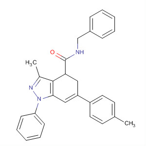 105509-35-1  1H-Indazole-4-carboxamide,4,5-dihydro-3-methyl-6-(4-methylphenyl)-1-phenyl-N-(phenylmethyl)-