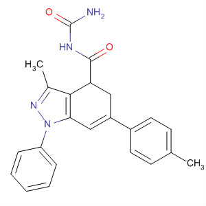 105509-38-4  1H-Indazole-4-carboxamide,N-(aminocarbonyl)-4,5-dihydro-3-methyl-6-(4-methylphenyl)-1-phenyl-