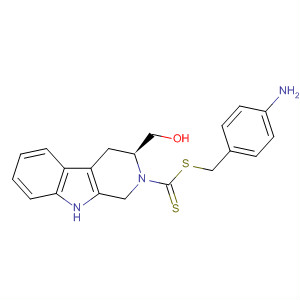 105545-64-0  2H-Pyrido[3,4-b]indole-2-carbodithioic acid,1,3,4,9-tetrahydro-3-(hydroxymethyl)-, (4-aminophenyl)methyl ester, (S)-