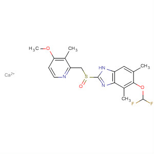 105567-69-9  1H-Benzimidazole,5-(difluoromethoxy)-2-[[(4-methoxy-3-methyl-2-pyridinyl)methyl]sulfinyl]-4,6-dimethyl-, calcium salt
