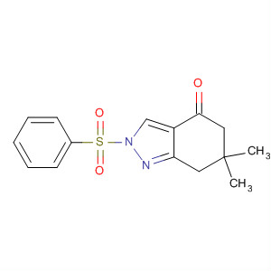 105577-37-5  4H-Indazol-4-one, 2,5,6,7-tetrahydro-6,6-dimethyl-2-(phenylsulfonyl)-