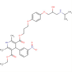 105589-30-8 3,5-Pyridinedicarboxylic acid,1,4-dihydro-2,6-dimethyl-4-(3-nitrophenyl)-, ethyl3-[4-[2-hydroxy-3-[(1-methylethyl)amino]propoxy]phenoxy]propyl ester