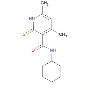 102817-94-7  3-Pyridinecarboxamide,N-cyclohexyl-1,2-dihydro-4,6-dimethyl-2-thioxo- 102817-94-7  3-Pyridinecarboxamide,N-cyclohexyl-1,2-dihydro-4,6-dimethyl-2-thioxo-