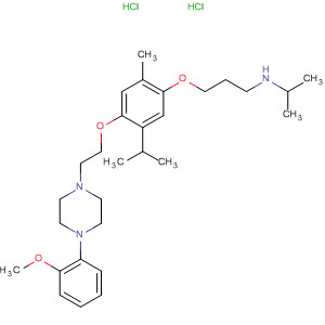 103840-91-1  1-Propanamine,3-[4-[2-[4-(2-methoxyphenyl)-1-piperazinyl]ethoxy]-2-methyl-5-(1-methylethyl)phenoxy]-N-(1-methylethyl)-, dihydrochloride