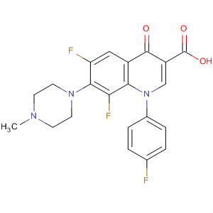 103995-06-8  3-Quinolinecarboxylic acid,6,8-difluoro-1-(4-fluorophenyl)-1,4-dihydro-7-(4-methyl-1-piperazinyl)-4-oxo-