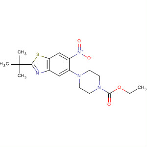 104066-23-1  1-Piperazinecarboxylic acid,4-[2-(1,1-dimethylethyl)-6-nitro-5-benzothiazolyl]-, ethyl ester