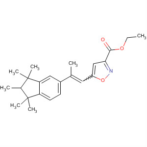 104192-00-9  3-Isoxazolecarboxylic acid,5-[2-(2,3-dihydro-1,1,2,3,3-pentamethyl-1H-inden-5-yl)-1-propenyl]-,ethyl ester, (E)-