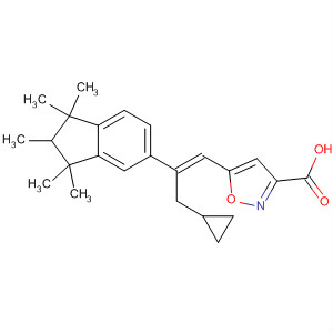 104192-16-7  3-Isoxazolecarboxylic acid,5-[3-cyclopropyl-2-(2,3-dihydro-1,1,2,3,3-pentamethyl-1H-inden-5-yl)-1-propenyl]-, (E)-