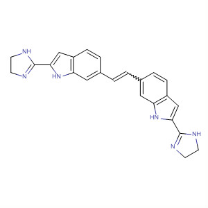 104291-87-4  1H-Indole, 6,6'-(1,2-ethenediyl)bis[2-(4,5-dihydro-1H-imidazol-2-yl)-,(E)-