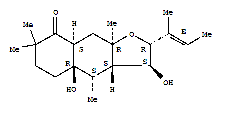 104189-07-3  Naphtho[2,3-b]furan-8(4H)-one,decahydro-3,4a-dihydroxy-4,7,7,9a-tetramethyl-2-[(1E)-1-methyl-1-propen-1-yl]-,(2R,3S,3aS,4S,4aR,8aS,9aR)-