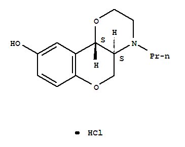 112960-16-4  2H,5H-[1]Benzopyrano[4,3-b]-1,4-oxazin-9-ol,3,4,4a,10b-tetrahydro-4-propyl-, hydrochloride (1:1), (4aR,10bR)-rel-