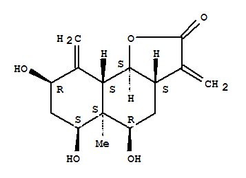 114916-03-9  Naphtho[1,2-b]furan-2(3H)-one,decahydro-5,6,8-trihydroxy-5a-methyl-3,9-bis(methylene)-,(3aS,5R,5aS,6S,8R,9aS,9bS)-