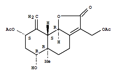 115346-36-6  Naphtho[1,2-b]furan-2(4H)-one,8-(acetyloxy)-3-[(acetyloxy)methyl]-5,5a,6,7,8,9,9a,9b-octahydro-6-hydroxy-5a-methyl-9-methylene-,(5aR,6R,8S,9aS,9bR)-