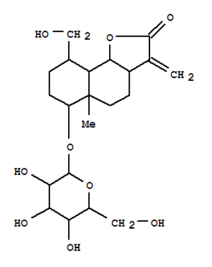 126585-71-5  Naphtho[1,2-b]furan-2(3H)-one,6-(b-D-glucopyranosyloxy)decahydro-9-(hydroxymethyl)-5a-methyl-3-methylene-,(3aS,5aR,6R,9R,9aS,9bS)- (9CI)