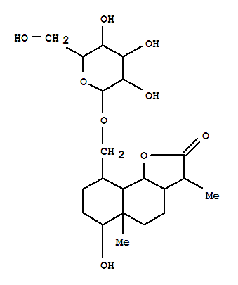 126585-74-8  Naphtho[1,2-b]furan-2(3H)-one,9-[(b-D-glucopyranosyloxy)methyl]decahydro-6-hydroxy-3,5a-dimethyl-,(3S,3aS,5aR,6R,9R,9aS,9bS)- (9CI)