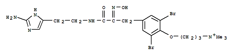 145205-26-1  1-Propanaminium,3-[4-[3-[[2-(2-amino-1H-imidazol-5-yl)ethyl]amino]-2-(hydroxyimino)-3-oxopropyl]-2,6-dibromophenoxy]-N,N,N-trimethyl-